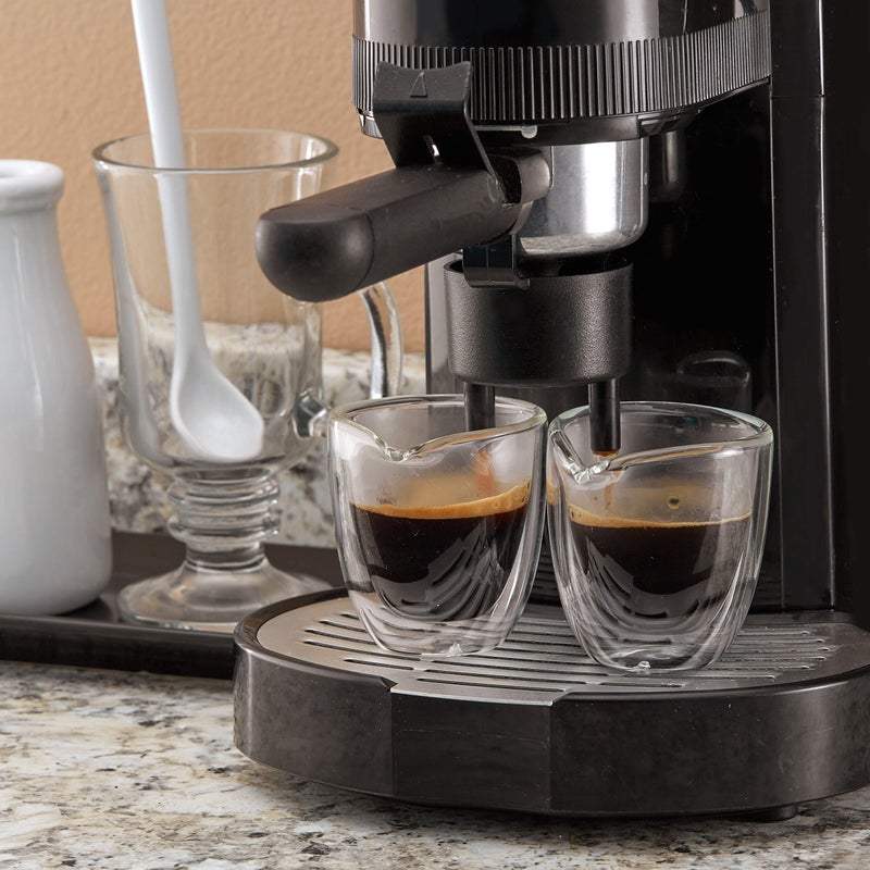 Evaryl Pouring Espresso Cups Set of 4 - Glass Espresso Cup Shot Glass with Spout 2.7 OZ - Double Espresso Cups - Small Doppio Double Walled Clear Espresso Cup - Expresso Coffee Cup - Espresso Accessories - Image 3